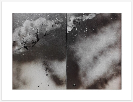 Krajina - akryl, plátno - diptych 2x(14x20cm) - 2023 - 5000,-Kč